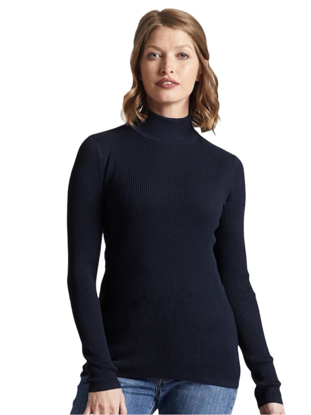 Pendleton Black Silk Blend Mock Turtleneck Sweater XL
